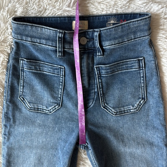 FAHERTY wide leg jean stretch terry patch pocket ankle pant  size 24 - Picture 11 of 13